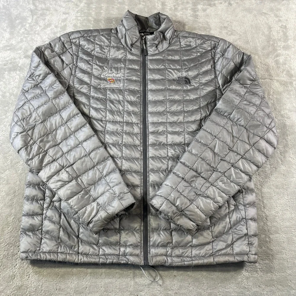 The North Face ThermoBall Jacket Mens Large Gray Puffer Packable Pockets Light‎